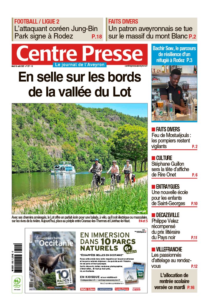 Centre Presse Aveyron N°20220816 Du 16 Août 2022 à Télécharger Sur Ipad