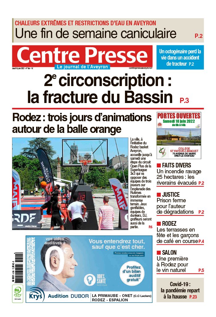 Centre Presse Aveyron N°20220616 Du 16 Juin 2022 à Télécharger Sur Ipad