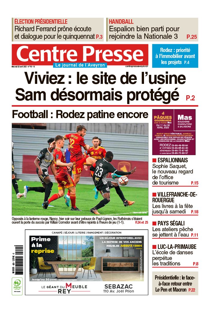 Centre Presse Aveyron N°20220420 du 20 avril 2022 à télécharger sur iPad