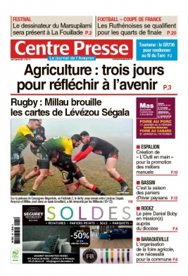 Centre Presse Aveyron N°20220131 du 31 janvier 2022 à télécharger sur iPad