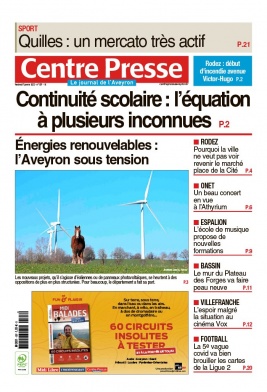 Centre Presse Aveyron N°20220107 du 07 janvier 2022 à télécharger sur iPad