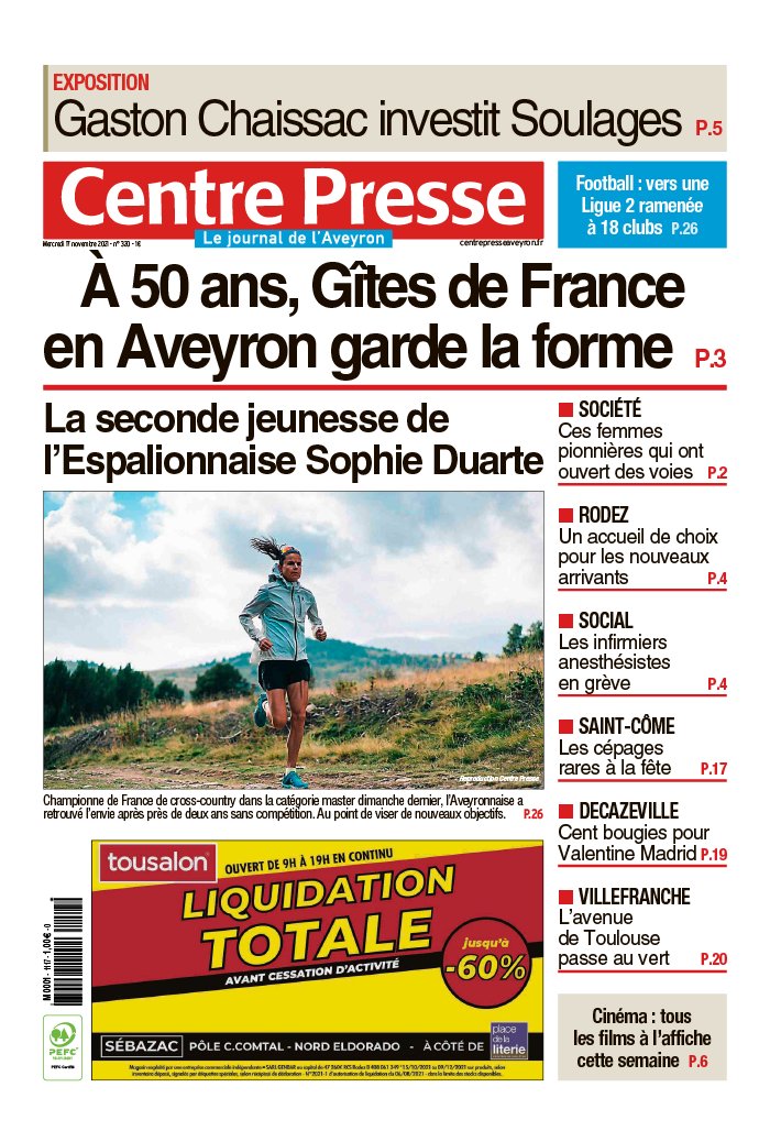 Centre Presse Aveyron N°20211117 du 17 novembre 2021 à télécharger sur iPad