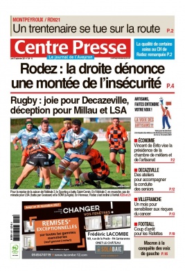 Centre Presse Aveyron N°20210927 du 27 septembre 2021 à télécharger sur iPad