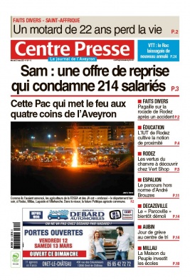 Centre Presse Aveyron N°20210310 du 10 mars 2021 à télécharger sur iPad