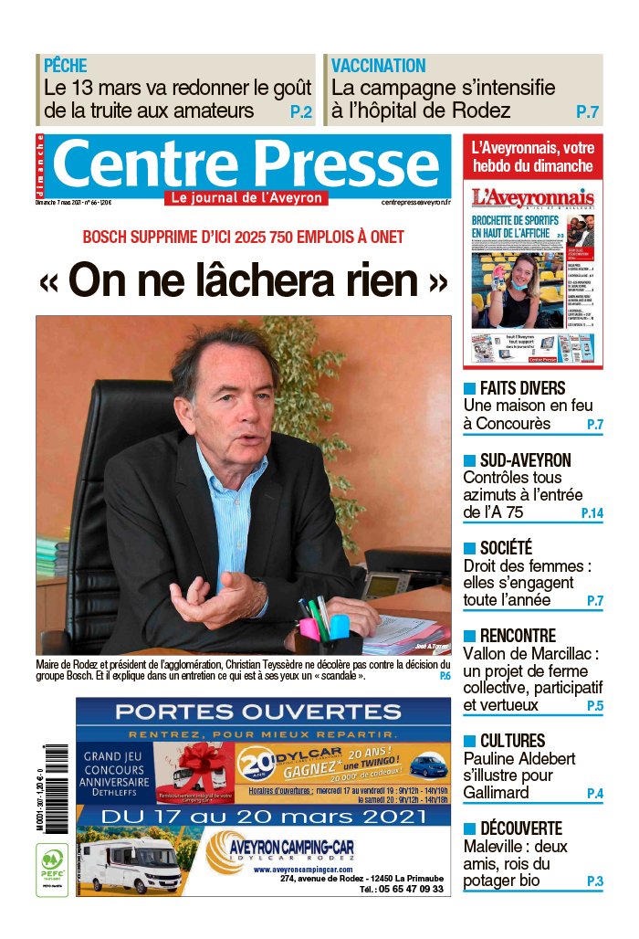 Centre Presse Aveyron 07 mars 2021 Centre Presse Aveyron du 07 mars 2021