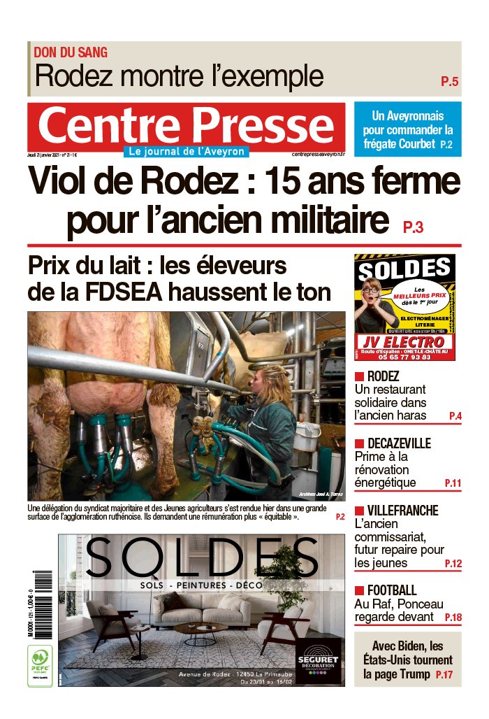 Centre Presse Aveyron 21 janvier 2021 Centre Presse Aveyron du 21 janvier 2021