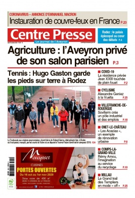 Centre Presse Aveyron N°20201015 du 15 octobre 2020 à télécharger sur iPad