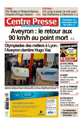 Centre Presse Aveyron N°20201003 du 03 octobre 2020 à télécharger sur iPad