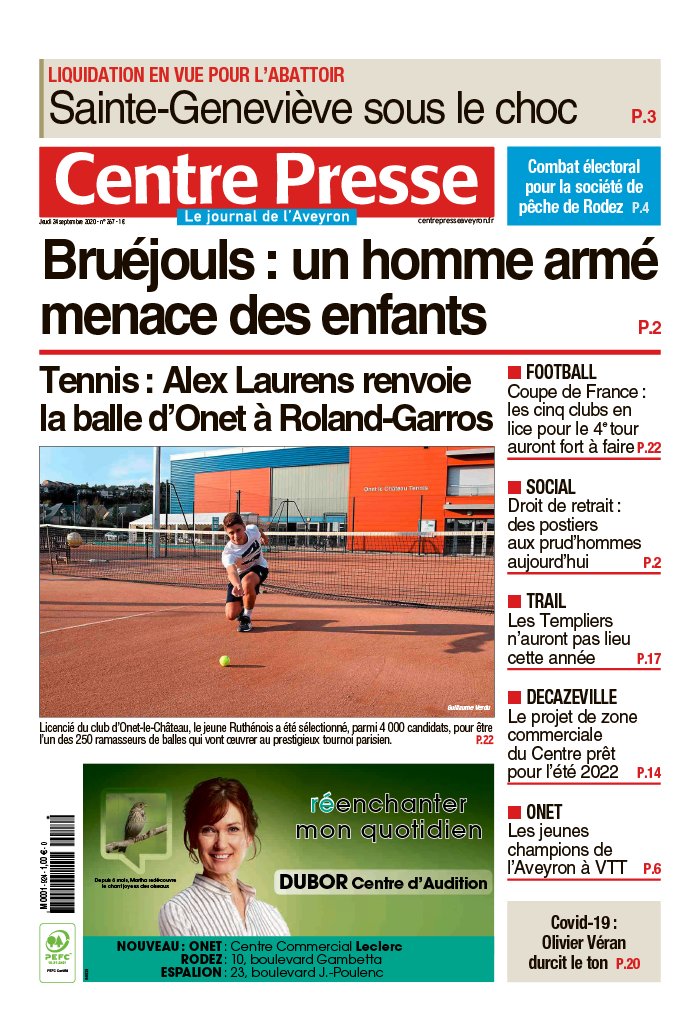 Centre Presse Aveyron 24 septembre 2020 Centre Presse Aveyron du 24 septembre 2020