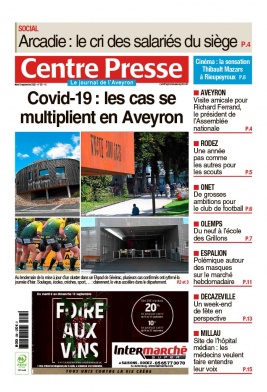 Centre Presse Aveyron N°20200908 du 08 septembre 2020 à télécharger sur iPad