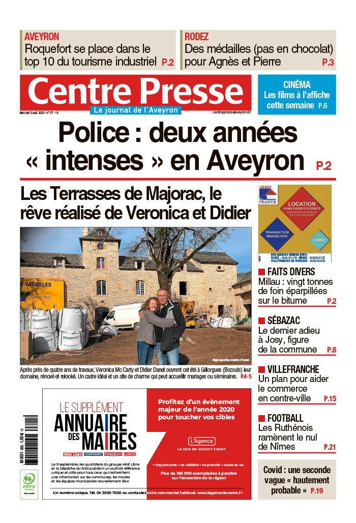 Centre Presse Aveyron 05 août 2020 Centre Presse Aveyron du 05 août 2020