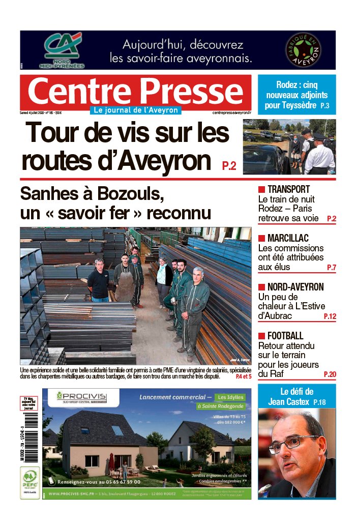 Centre Presse Aveyron 04 juillet 2020 Centre Presse Aveyron du 04 juillet 2020
