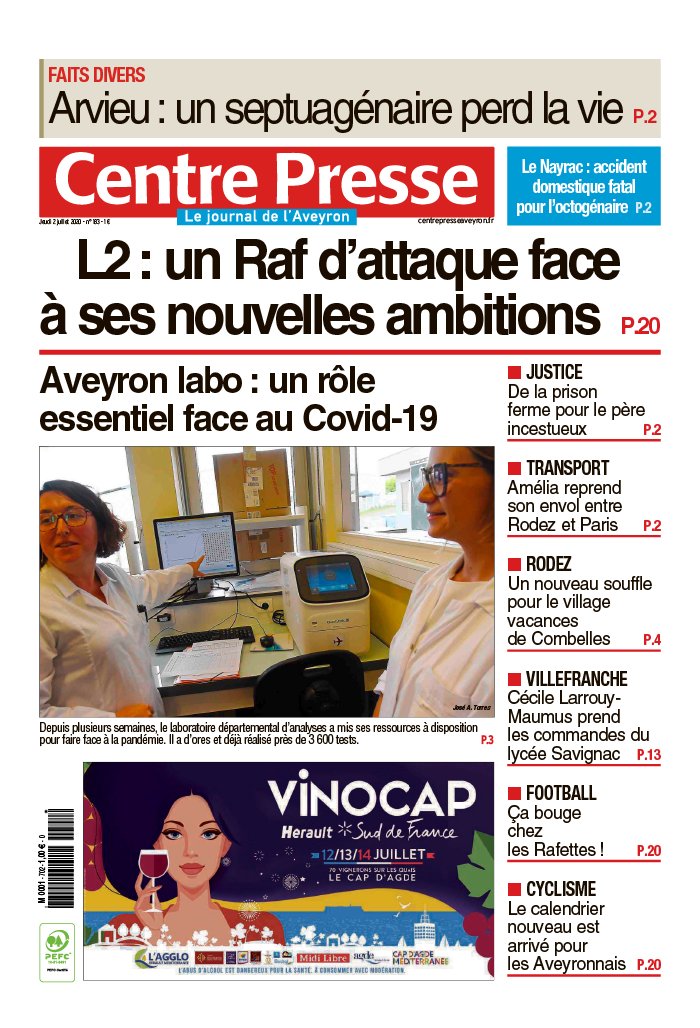 Centre Presse Aveyron 02 juillet 2020 Centre Presse Aveyron du 02 juillet 2020