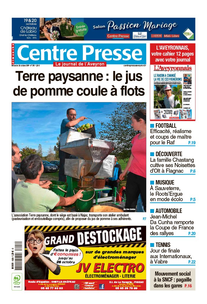 Centre Presse Aveyron N°20191020 du 20 octobre 2019 à télécharger sur iPad