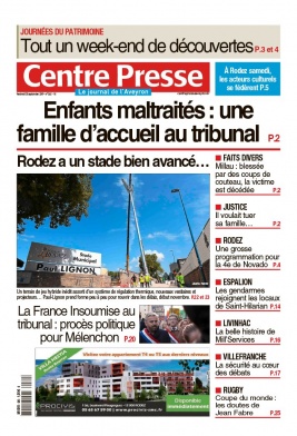 Centre Presse Aveyron N°20190920 du 20 septembre 2019 à télécharger sur iPad