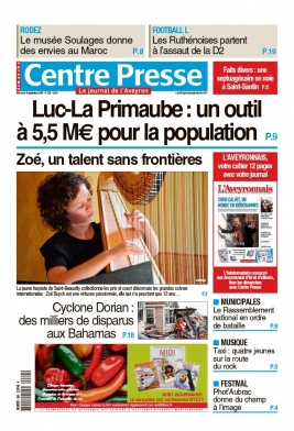 Centre Presse Aveyron N°20190908 du 08 septembre 2019 à télécharger sur iPad