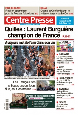 Centre Presse Aveyron N°20190812 du 12 août 2019 à télécharger sur iPad