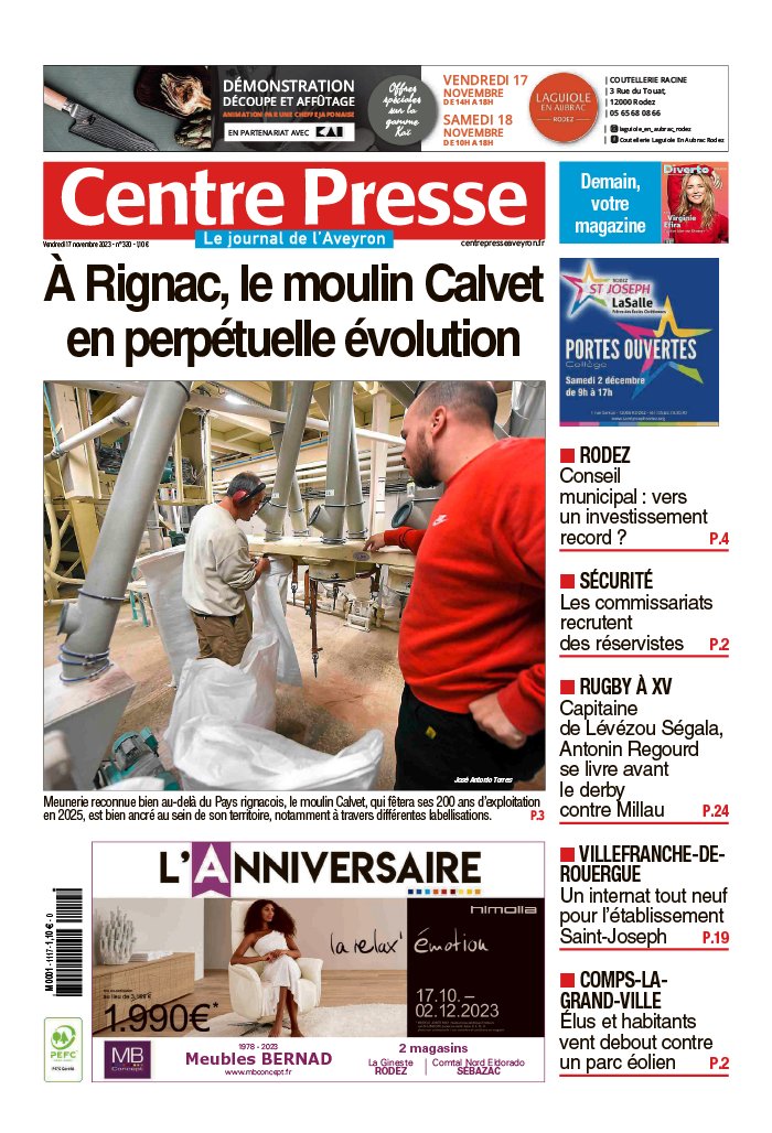 Centre Presse Aveyron N°20231117 du 17 novembre 2023 à télécharger sur iPad