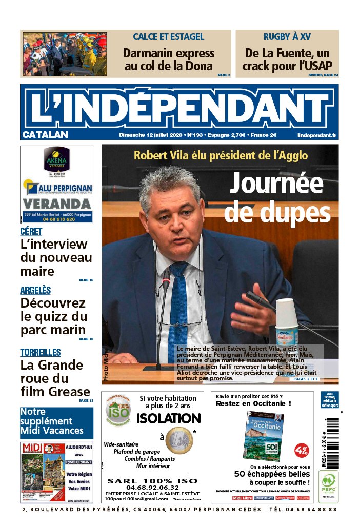 l'Indépendant 12 juillet 2020 l'Indépendant - Catalan du 12 juillet 2020