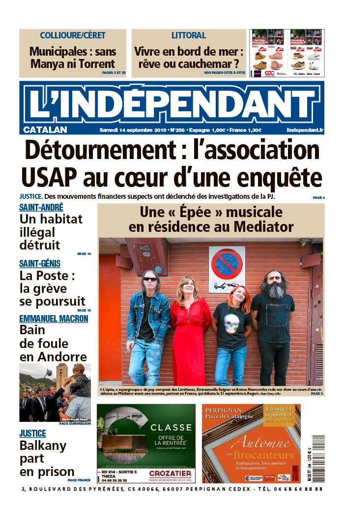 L'Indépendant N°20190914 Du 14 Septembre 2019 à Télécharger Sur IPad