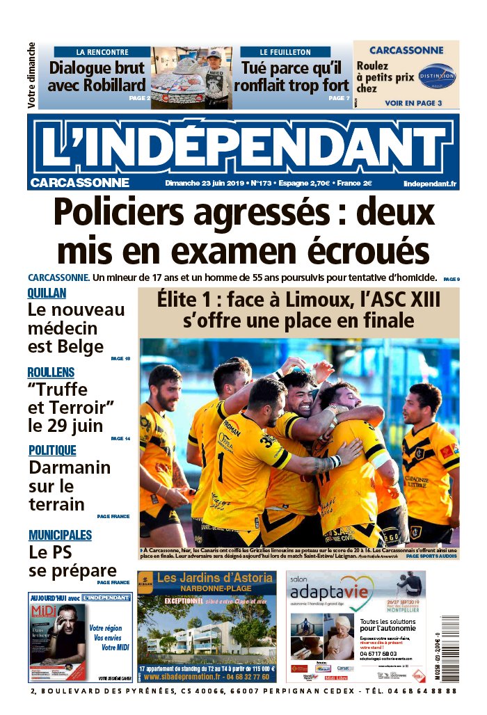 L Indépendant N 20190623 Du 23 Juin 2019 à Télécharger Sur Ipad - L Indépendant Carcassonne Aujourd Hui L Indépendant N 20190623 Du 23 Juin 2019 à Télécharger Sur Ipad - L Indépendant Carcassonne Aujourd Hui