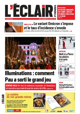 L'Éclair des Pyrénées N°23422 du 27 décembre 2021 à télécharger sur iPad