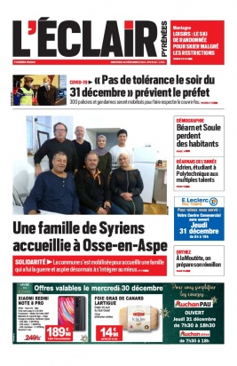 L'Éclair des Pyrénées N°23122 du 30 décembre 2020 à télécharger sur iPad