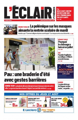 L'Éclair des Pyrénées N°23017 du 27 août 2020 à télécharger sur iPad