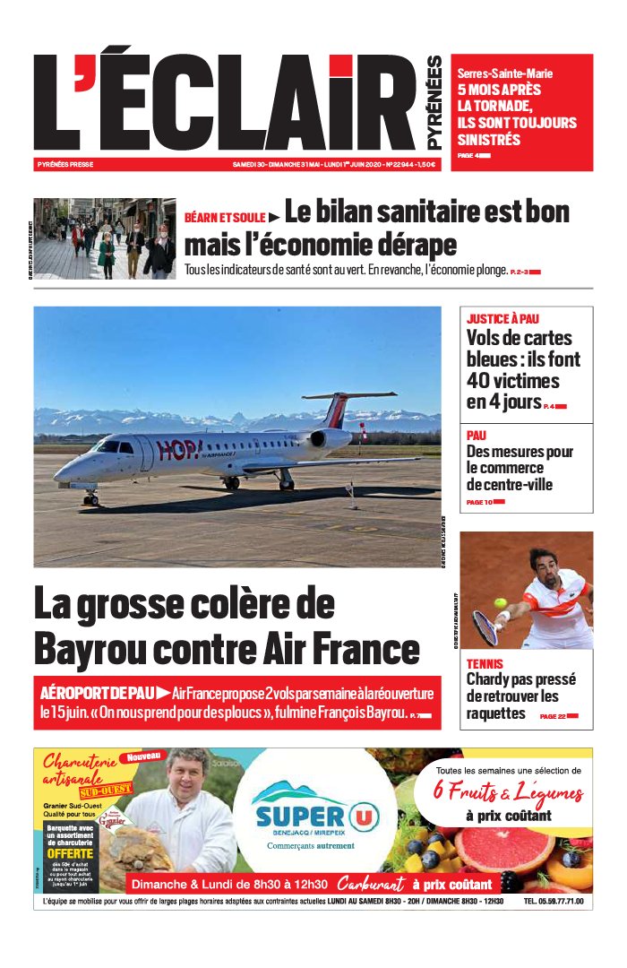 L'Éclair des Pyrénées 30 mai 2020 Abonnement L'Éclair des Pyrénées Pas Cher avec le BOUQUET ePresse.fr