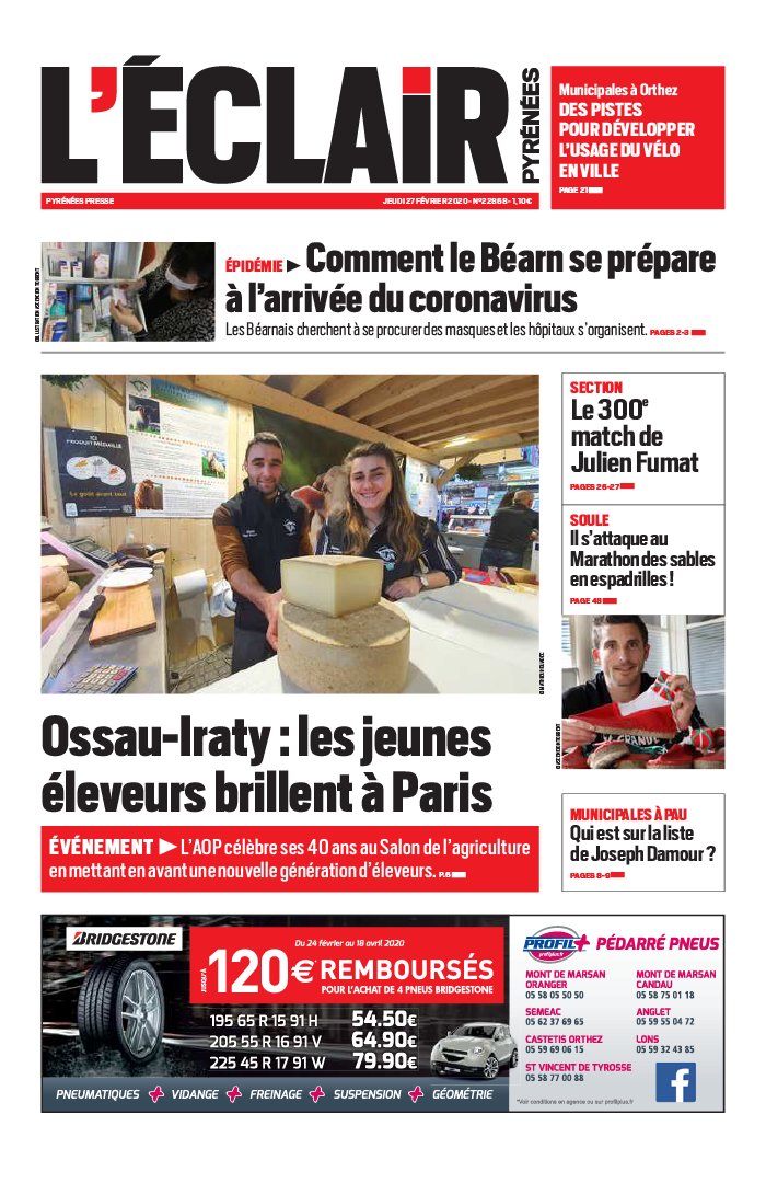 L'Éclair des Pyrénées 27 février 2020 Abonnement L'Éclair des Pyrénées Pas Cher avec le BOUQUET ePresse.fr