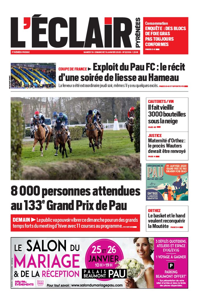 L'Éclair des Pyrénées 18 janvier 2020 Abonnement L'Éclair des Pyrénées Pas Cher avec le BOUQUET ePresse.fr