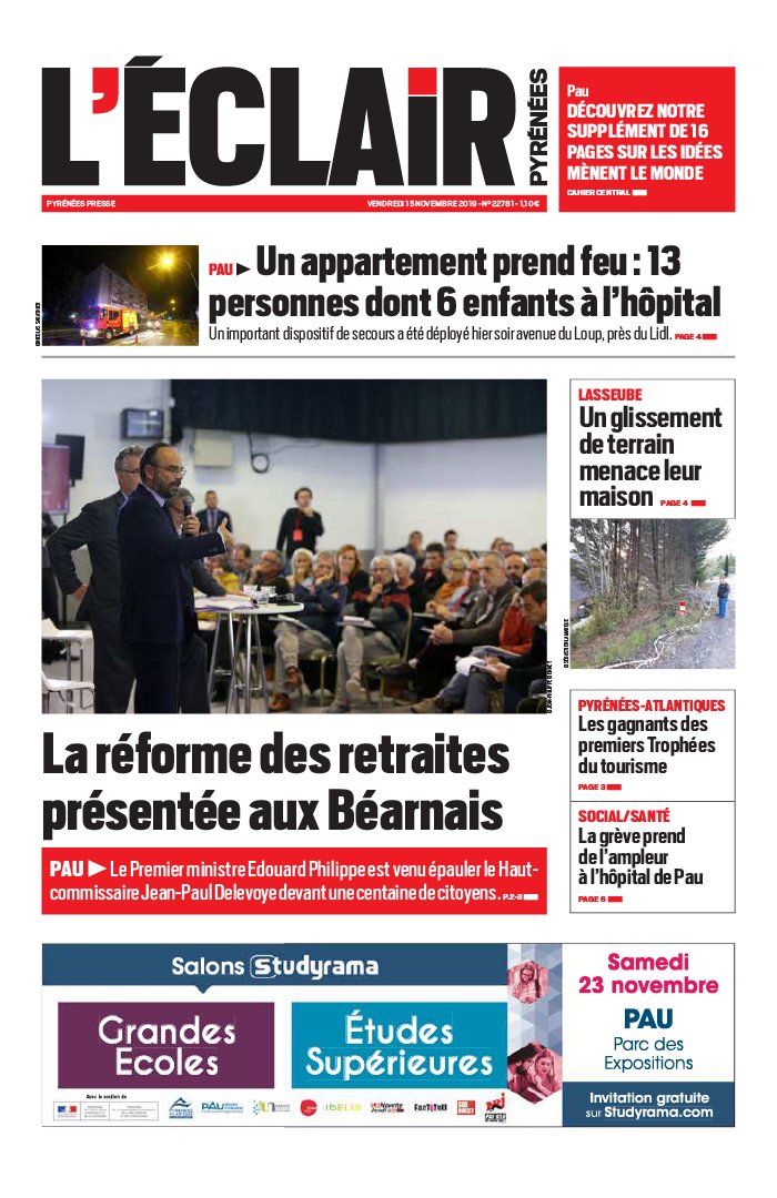 L'Éclair des Pyrénées 15 novembre 2019 Abonnement L'Éclair des Pyrénées Pas Cher avec le BOUQUET ePresse.fr