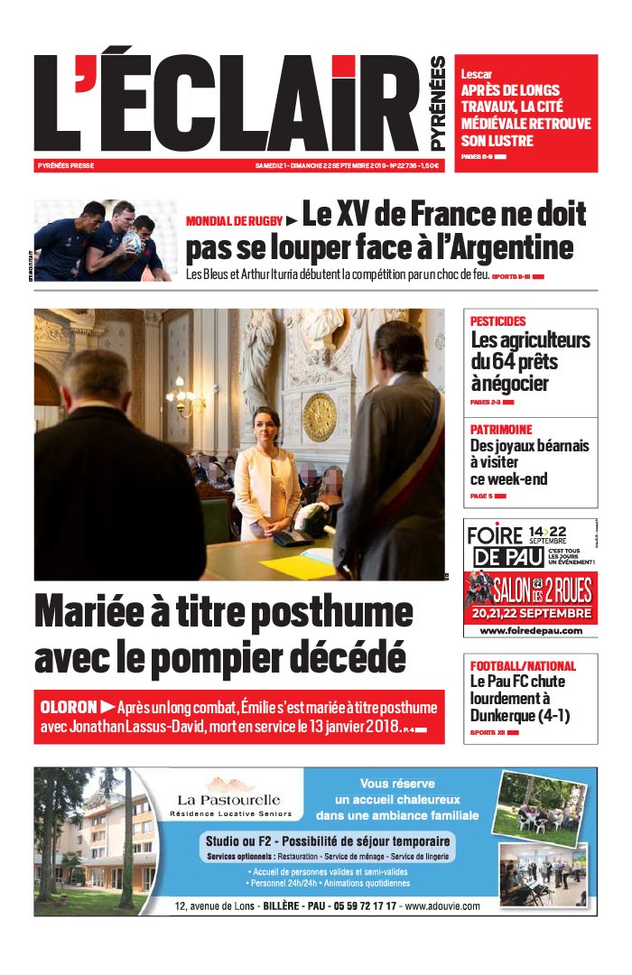 L'Éclair des Pyrénées 21 septembre 2019 Abonnement L'Éclair des Pyrénées Pas Cher avec le BOUQUET ePresse.fr