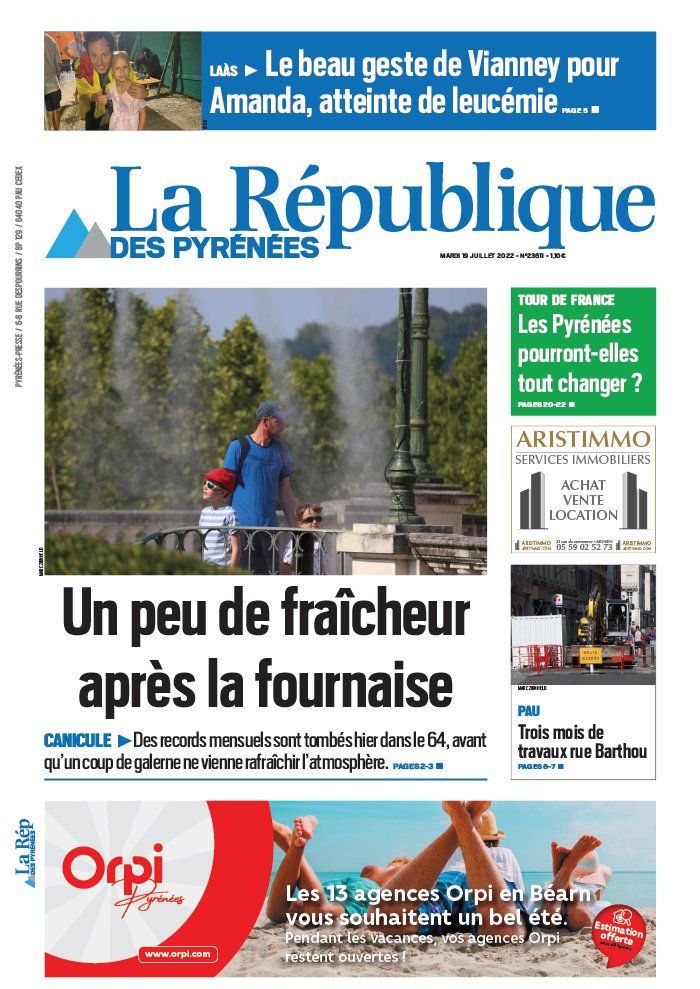 La République des Pyrénées N°20220719 du 19 juillet 2022 à télécharger ...