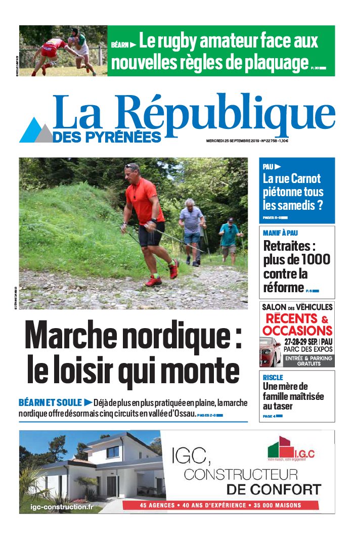 La République des Pyrénées N°20190925 du 25 septembre 2019 à télécharger sur iPad La République des Pyrénées N°20190925 du 25 septembre 2019 à télécharger sur iPad