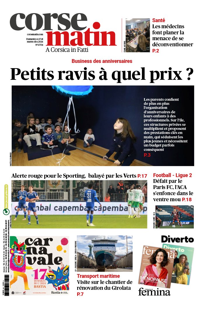 Lisez Corse Matin du 17 mars 2024 sur ePresse.fr