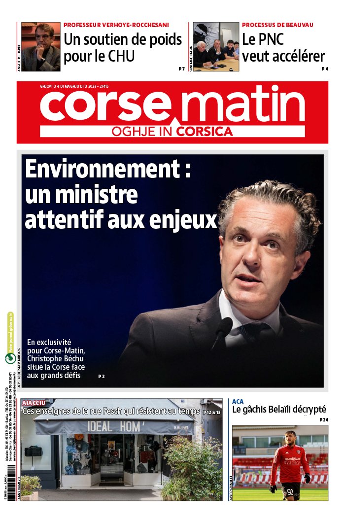 Corse Matin N°27415 du 04 mai 2023 à télécharger sur iPad