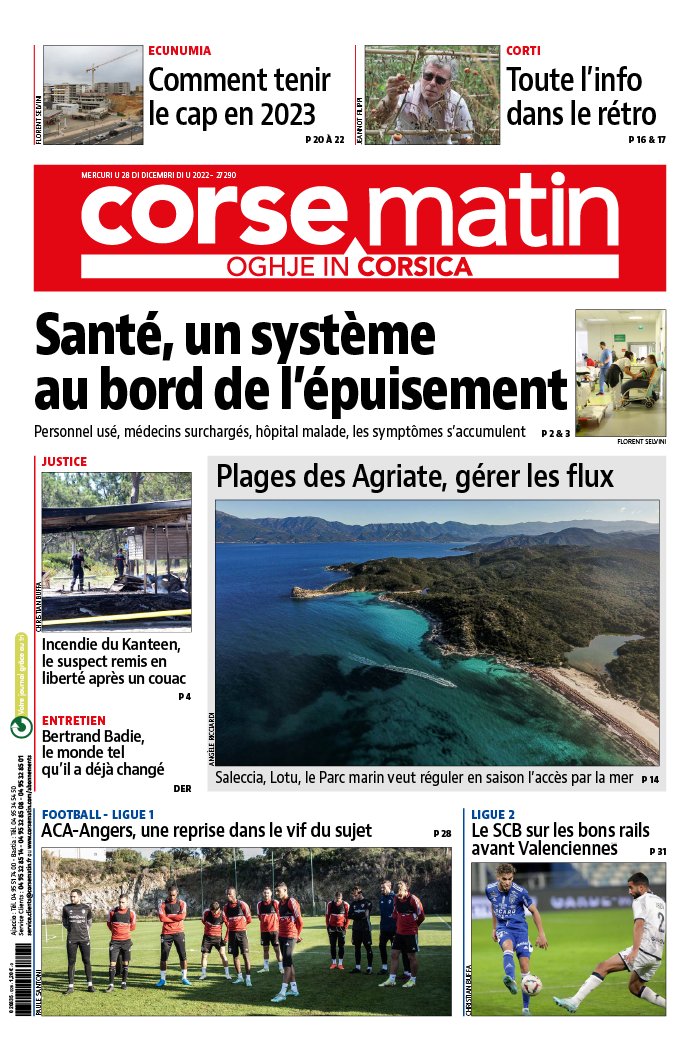 Corse Matin N°27290 du 28 décembre 2022 à télécharger sur iPad