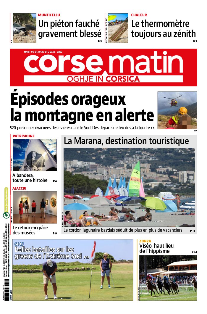 Corse Matin N°27150 du 09 août 2022 à télécharger sur iPad