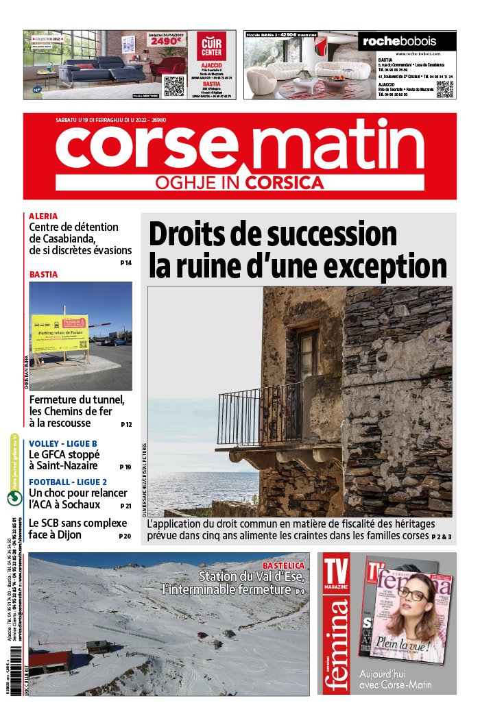 Corse Matin N°26980 du 19 février 2022 à télécharger sur iPad