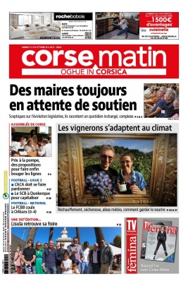 Corse Matin N°26842 du 02 octobre 2021 à télécharger sur iPad