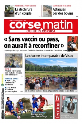 Corse Matin N°26793 du 14 août 2021 à télécharger sur iPad