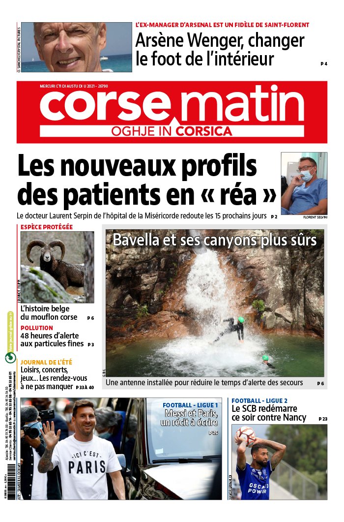 Corse Matin N°26790 du 11 août 2021 à télécharger sur iPad