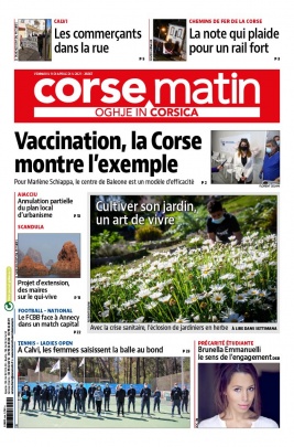 Corse Matin N°26667 du 09 avril 2021 à télécharger sur iPad