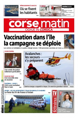 Corse Matin N°26584 du 16 janvier 2021 à télécharger sur iPad