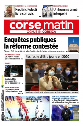 Corse Matin N°26527 du 20 novembre 2020 à télécharger sur iPad