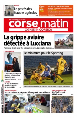 Corse Matin N°26524 du 17 novembre 2020 à télécharger sur iPad