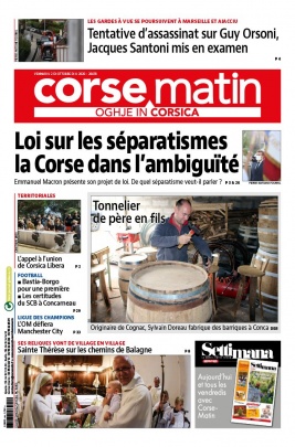 Corse Matin N°26478 du 02 octobre 2020 à télécharger sur iPad
