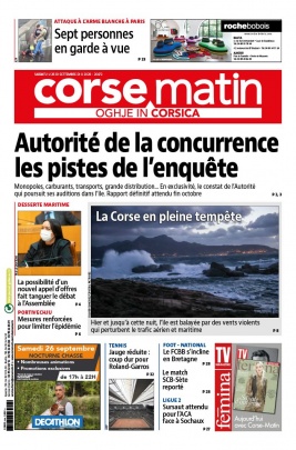 Corse Matin N°26472 du 26 septembre 2020 à télécharger sur iPad