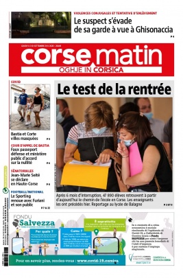 Corse Matin N°26449 du 03 septembre 2020 à télécharger sur iPad